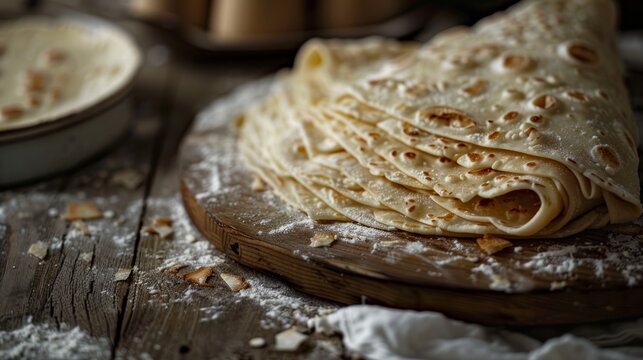 Delicious Lefse Close-up for Food Poster Generative AI