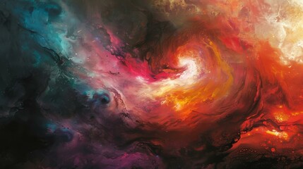 Vivid, dynamic painting bursting with intense colors, Ai Generated