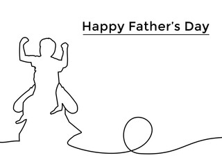 Happy father's day Line art background vector, Happy father's day celebration vector illustration.