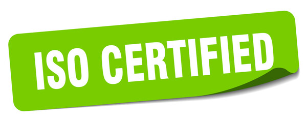 iso certified sticker. iso certified label