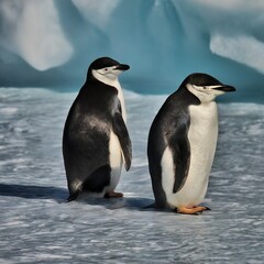 Penguins on the Ice in Antarctica
