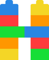 H Brick Blocks Puzzle Alphabet Kids Font Colorful