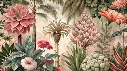 Fotobehang flowers blooms trees pink sepia © MeMosz
