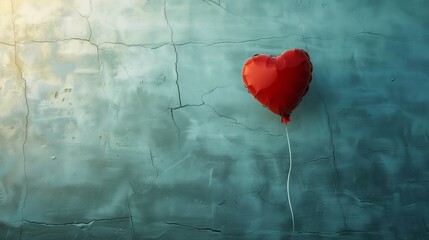 A metaphorical image of a heart-shaped balloon deflating, representing deflated hopes and sadness in love.