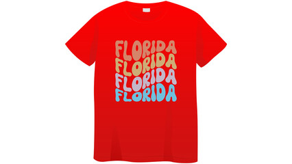 Florida t-shirt on Red Background