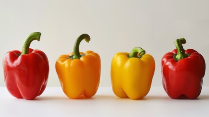 Red, yellow and orange bell peppers. - Powered by Adobe