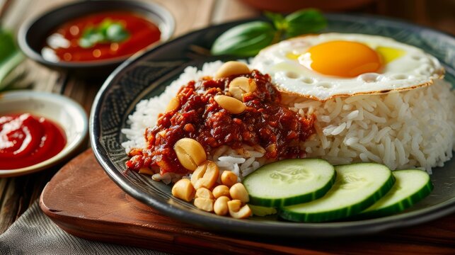 Delicious Nasi Lemak Dish for Food Poster Generative AI