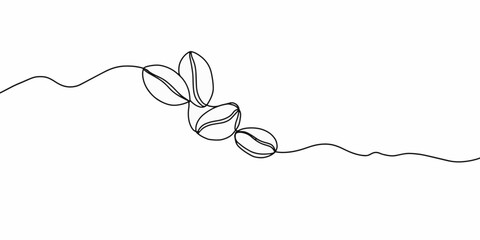coffee bean ,line drawing style, line art, vector design