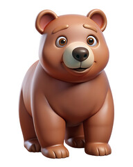 Naklejka premium friendly grizzly bear standing sitting looking camera paws raised brown transparent backgrounds