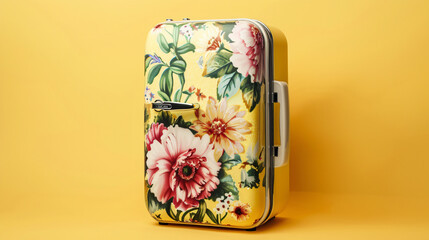 Small cosmetic refrigerator with floral print 