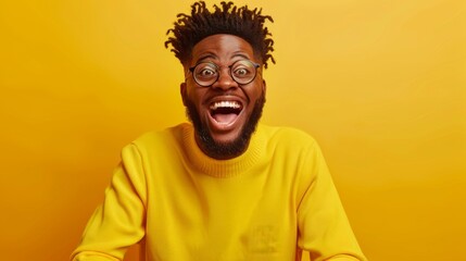 Joyful Man in Yellow Sweater