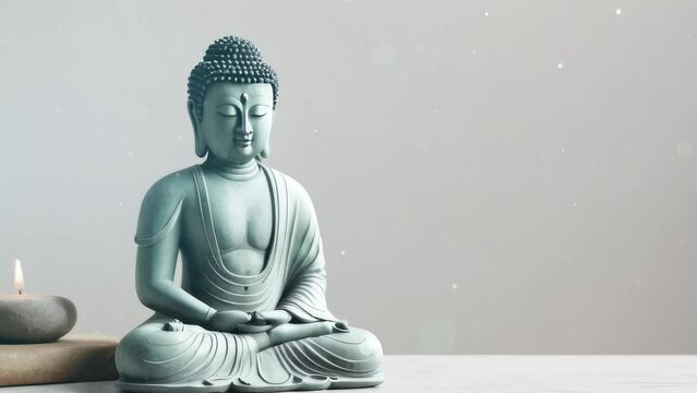 Buddha statue minimalist background video