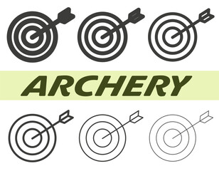 Archery different line thickness. Archery vector.
