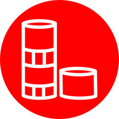 Glue Stick Line White Circle Red Icon Design