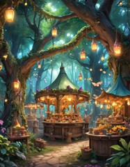 Fototapeta premium a fairy market is a whimsical and enchanting place