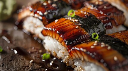 Delicious Unagi Dish for Restaurant Poster Generative AI