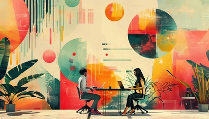 Obraz premium Explore new ways of working together to enhance your creative output,