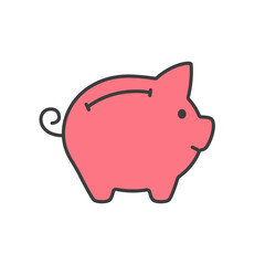 Piggy bank simple linear symbol, vector icon for social media user interface.