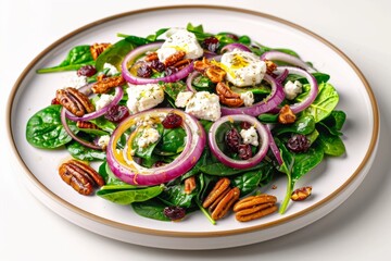 Citrusy Baby Spinach Salad with Roasted Red Onions and Citrus Dressing