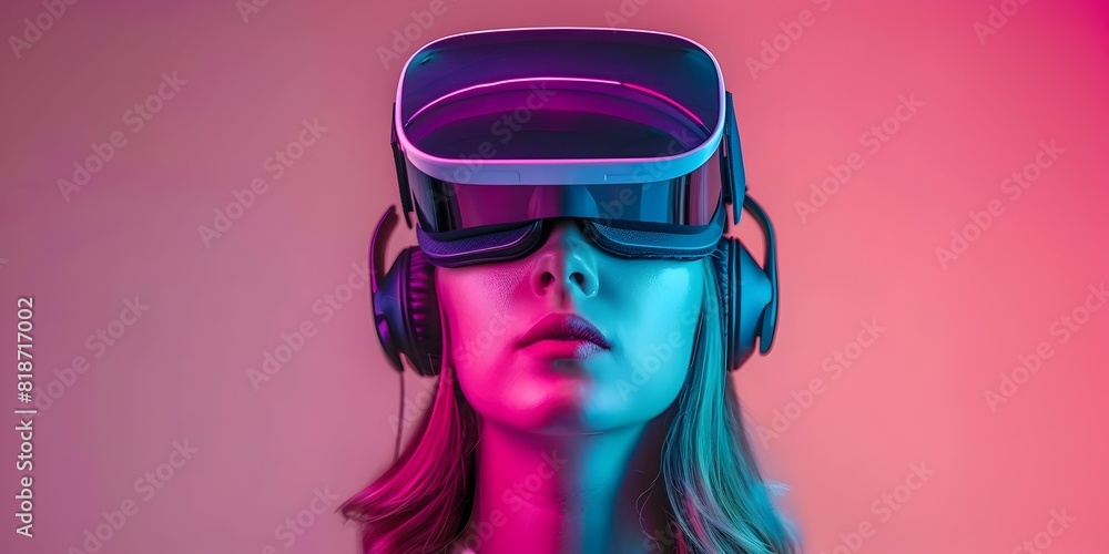 Aufkleber woman exploring augmented reality for web development and user engagement