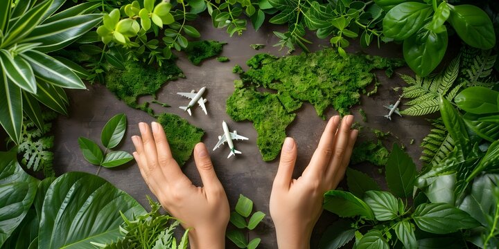 Sustainable travel guide showcasing eco friendly accommodations transportation and lifestyle choices for a greener more conscious journey