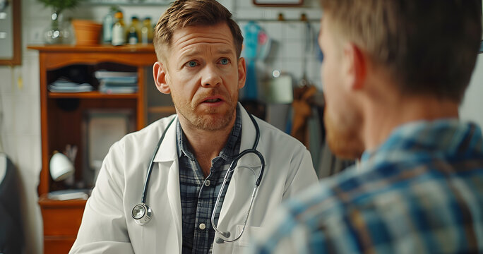 Doctor advising a patient about mental health, medical concept, medical clinic, hospitality concept, patien and professional emergency care concept