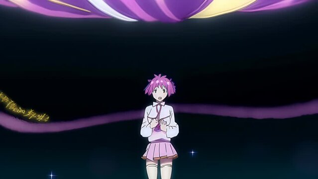 Anime girl idol performing on stage, delicate shades, concept: cartoon character singing and performing.