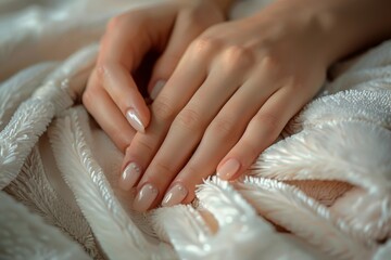 Captivating Close-Up, Elegant White Hands for Beauty Ads, Emphasizing Flawless Texture and  Graceful Gestures. Beautiful simple AI generated image in 4K, unique.