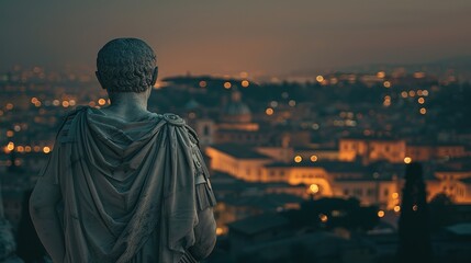 Naklejka premium Statue of liberty at the city