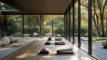Urban Oasis of Tranquility: Contemporary Concrete Yoga Studio with Natural Elements