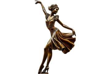 Elegant bronze dancer statue