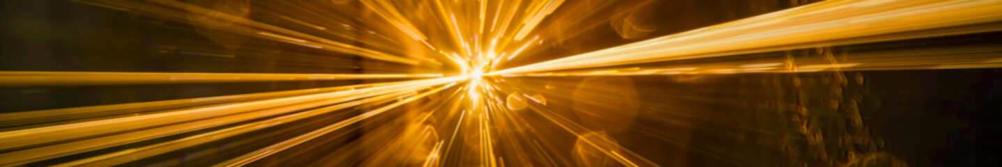 Obraz premium Abstract Golden Light Burst with Dynamic Energy Rays in Dark Background