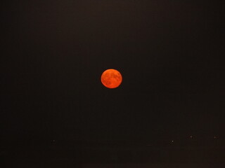 bloody red moon in the sky 