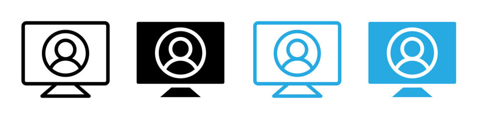 Webinar icon logo set vector