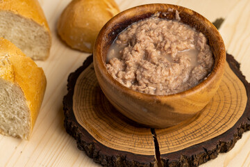 canned fish from finely chopped stewed tuna fillet