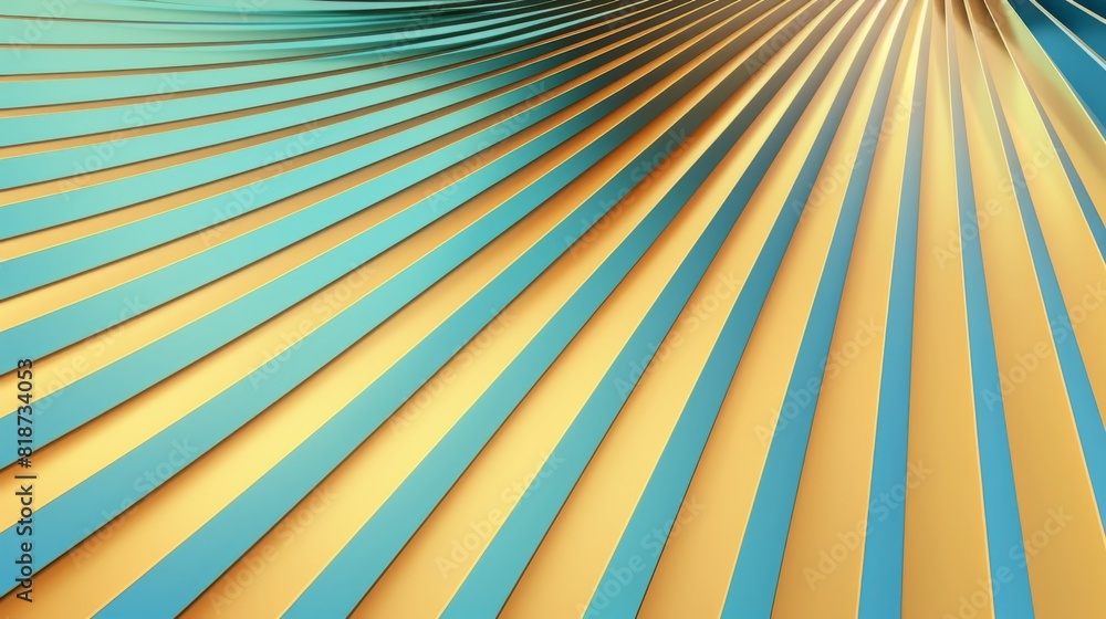 Poster this image features an abstract, geometric pattern of teal and yellow lines radiating from one corne