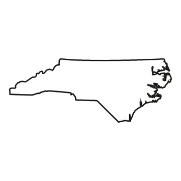 recommend clip art: White solid outline of the state of North Carolina