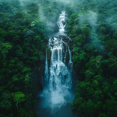Forest with waterfall