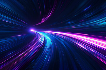 Abstract background with blue and purple lights, AI generated