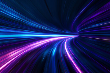 Abstract background with blue and purple lights, AI generated