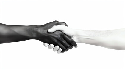 Fototapeta premium black and white handshake, AI generated