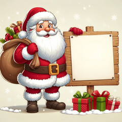 Santa claus with gifts. AI
