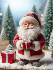 Santa claus with gifts. AI