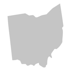 Gray solid map of the state of Ohio