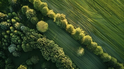 a wonderful picture of the green field from a bird's eye view, generated by AI