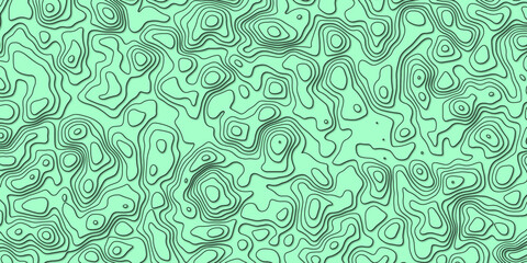 Seamless terrain design with hand-drawn line art elevation features

