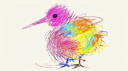 Colorful abstract bird. Unique and creative. Great for kids rooms, fun spaces, and more.