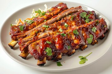 Savory Baby Back Ribs with Fresh Herb Garnish and Smoky Flavor