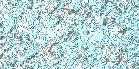 Elevation map simulation with detailed curved contour line patterns

