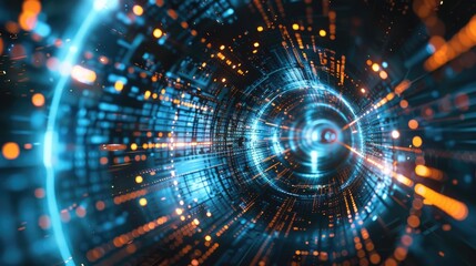 Obraz premium Innovative Cyber Vortex Visualizing the Curve of Technological Advancements